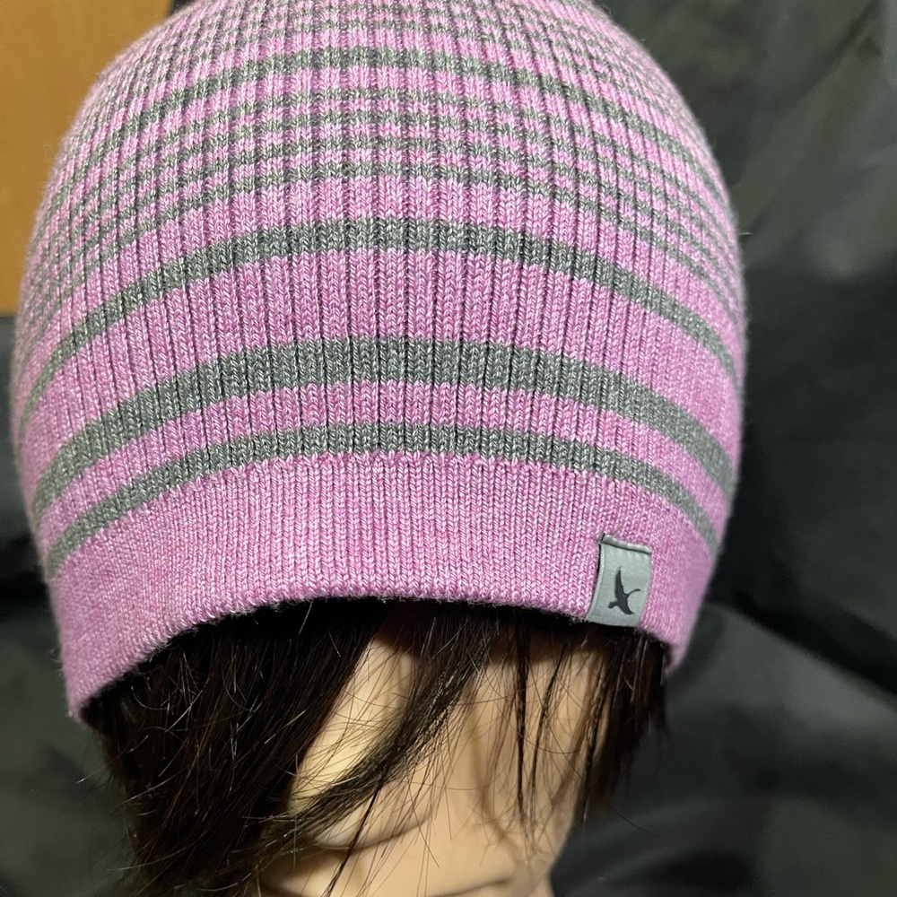 Eddie Bauer Beanie purple and gray new without tags